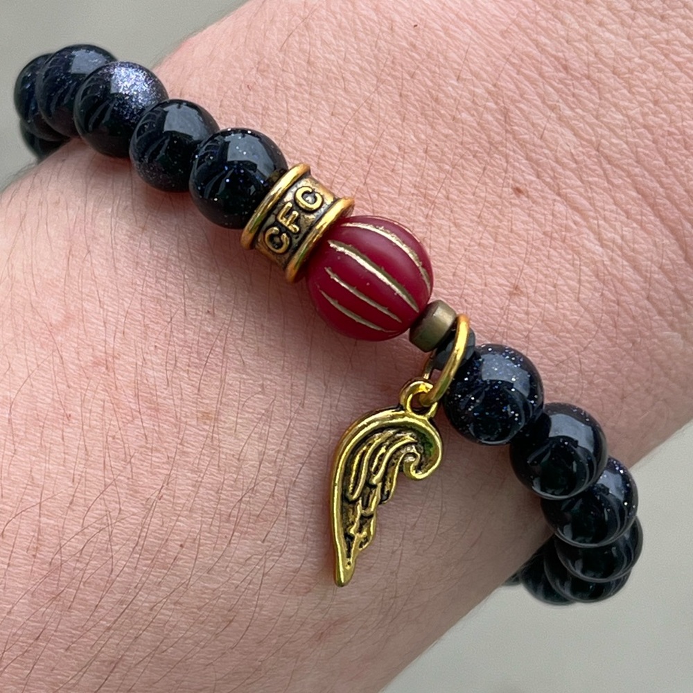 CFC Blue Bracelet Goldstone angel wing bracelet blue